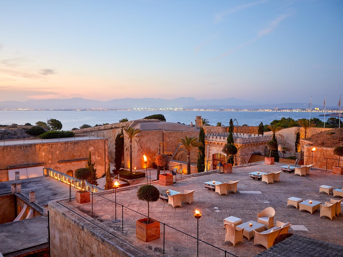 La Fortaleza restaurant terrace at Cap Rocat in Mallorca