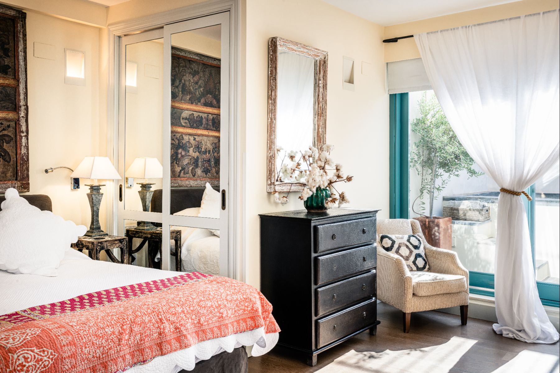 Pool suite bedroom at Corral del Rey in Andalusia