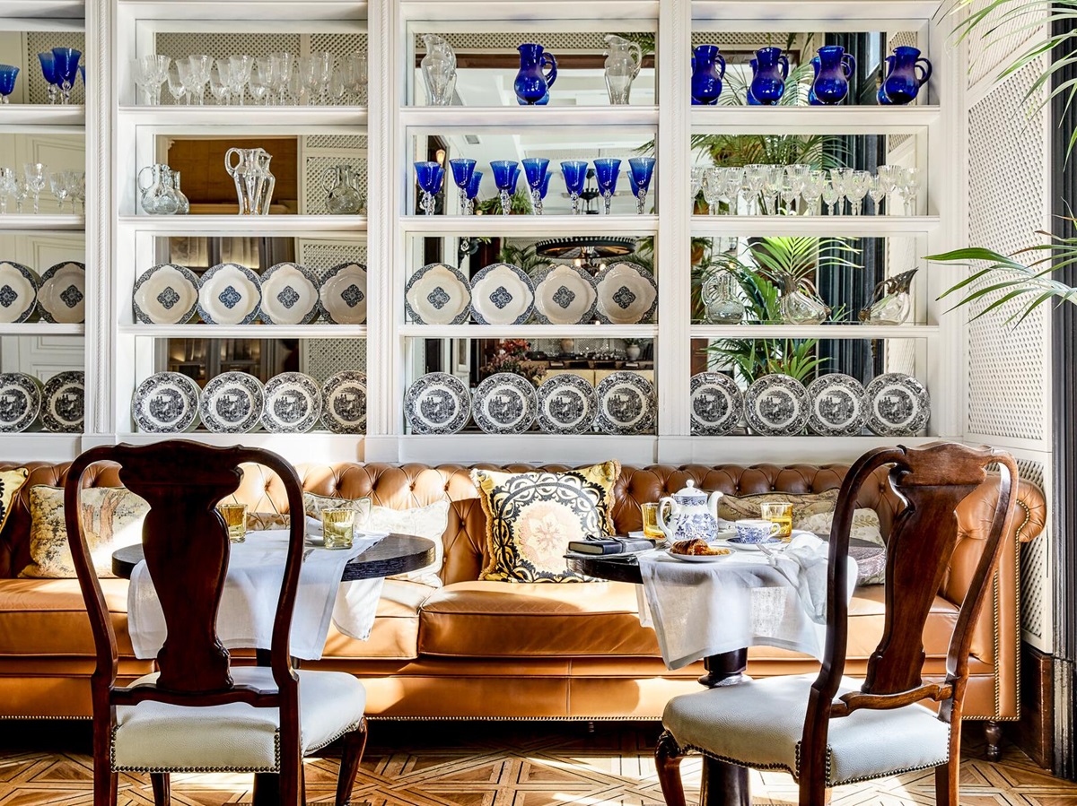 Bar and restaurant at the Cotton House Hotel in Barcelona