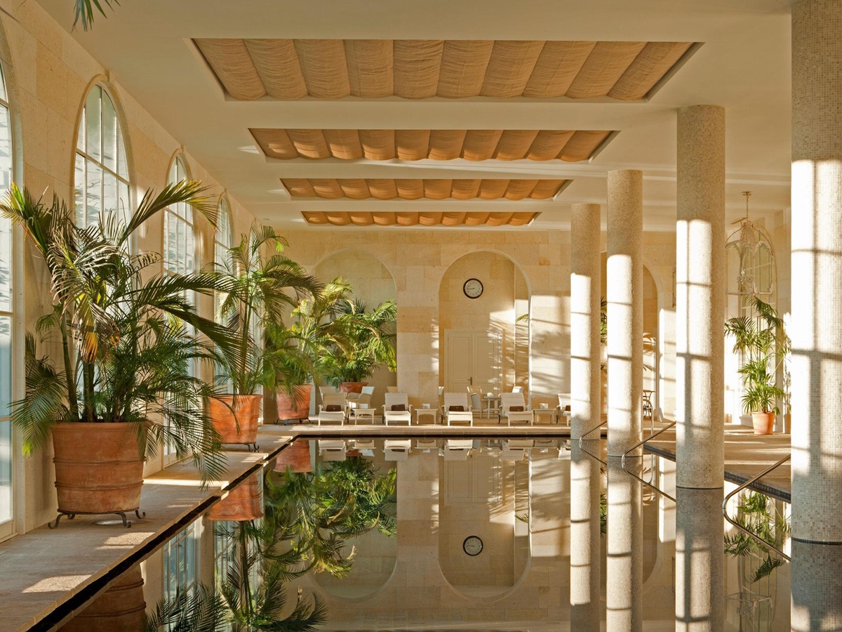 The swimming pool in Finca Cortesin, Spain