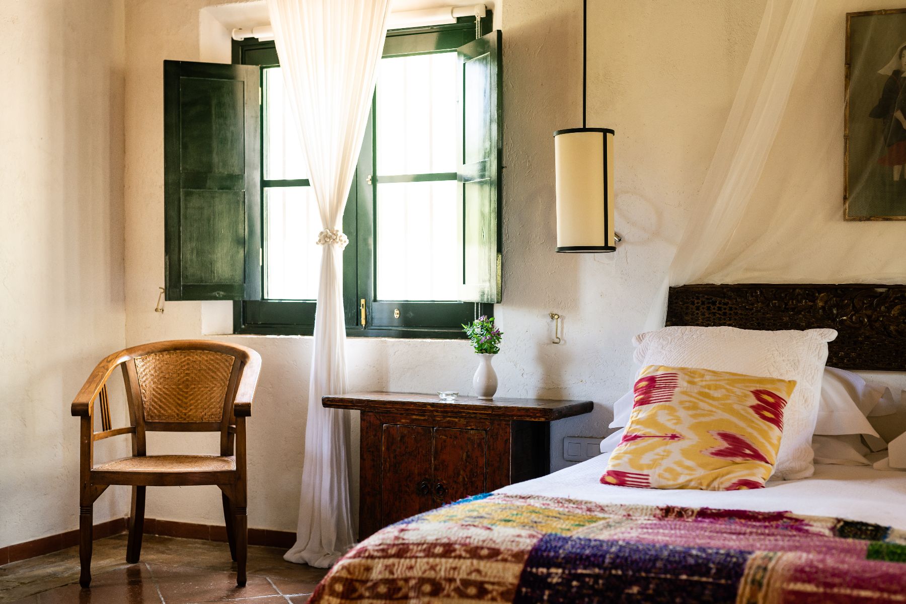 Guest bedroom at Hacienda de San Rafael in Andalusia