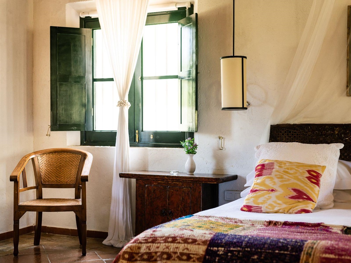 Guest bedroom at Hacienda de San Rafael in Andalusia