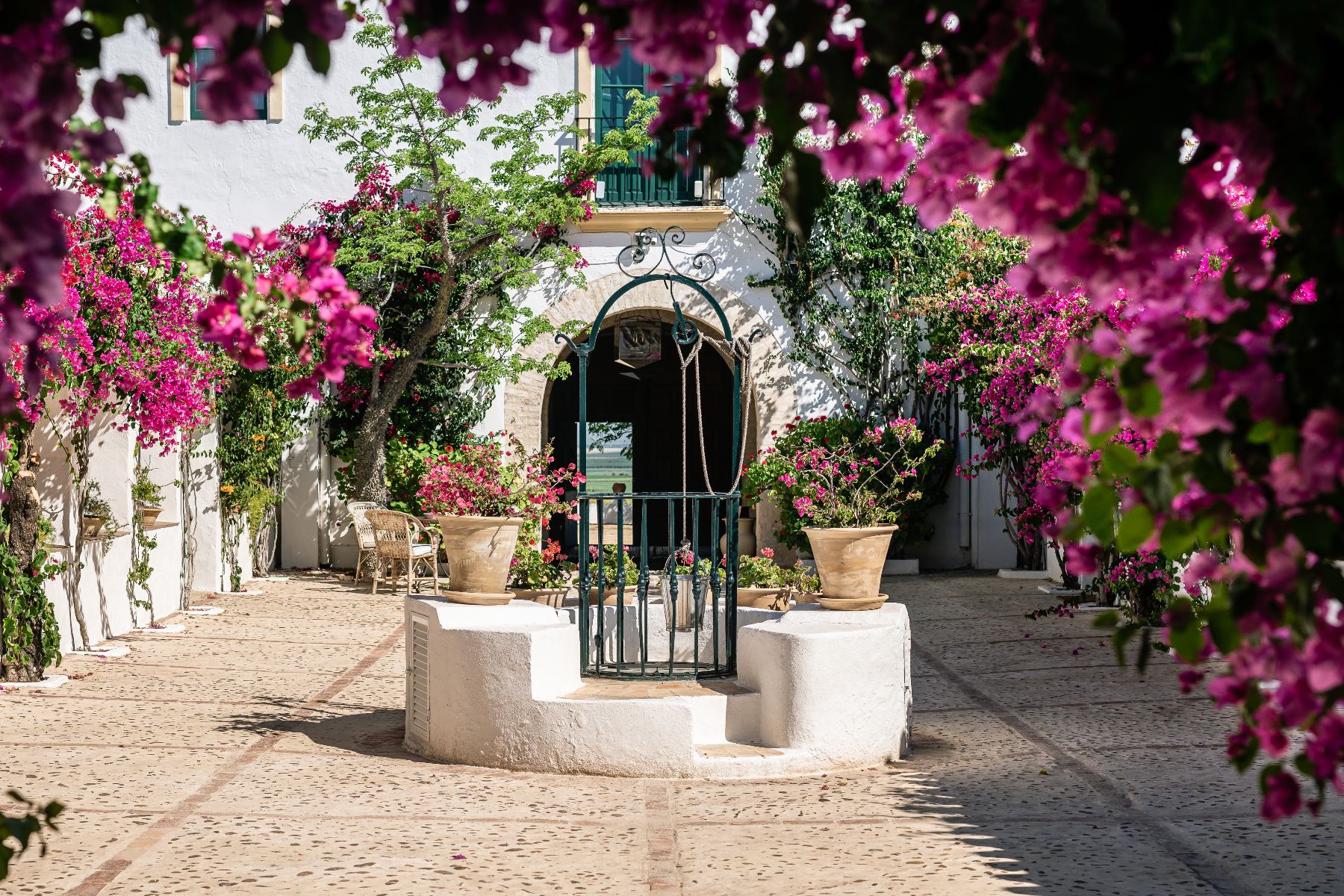 Cloistered courtyard at Hacienda de San Rafael in Andalusia