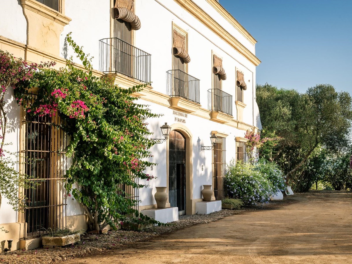 Facade of Hacienda de San Rafael in Andalusia