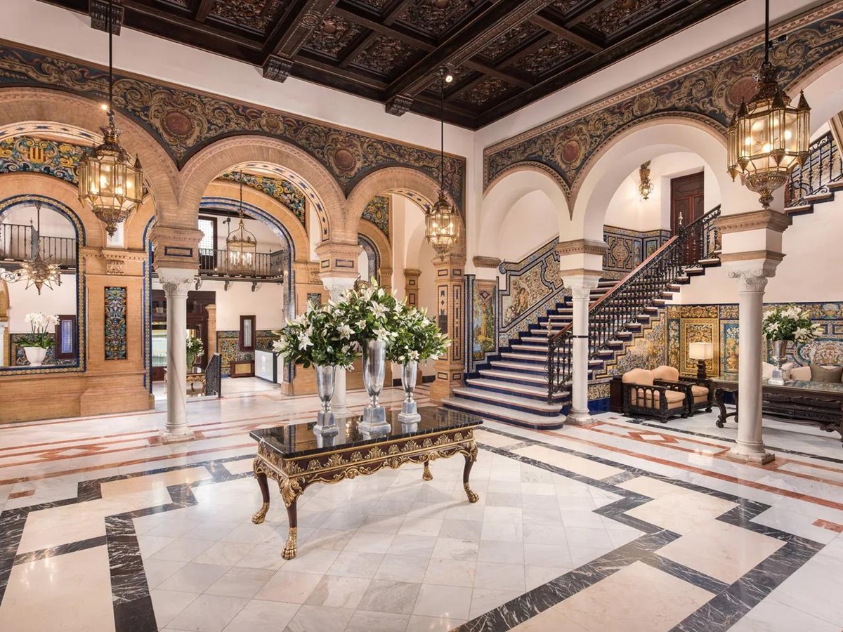 Marble polished interiors of Hotel Alfonso XIII Seville