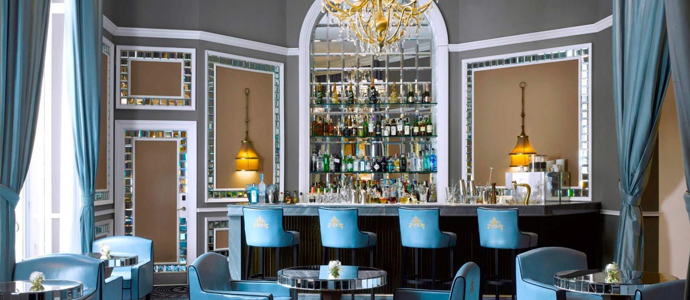 Blue bar at Hotel Maria Cristina in Spain