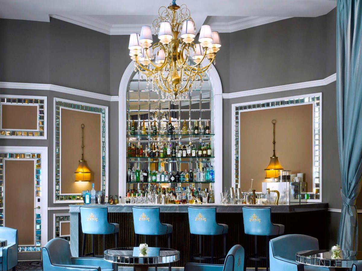 Blue bar at Hotel Maria Cristina in Spain