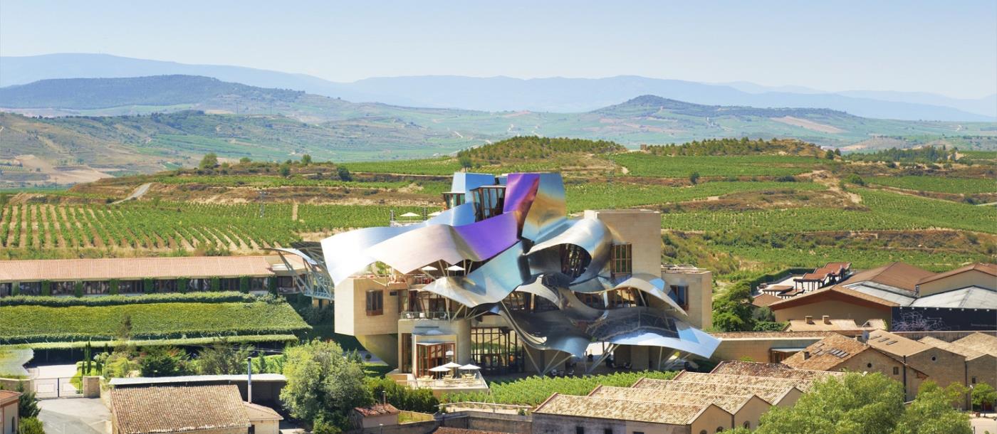 Aerial view of Hotel Marques de Riscal in Spain