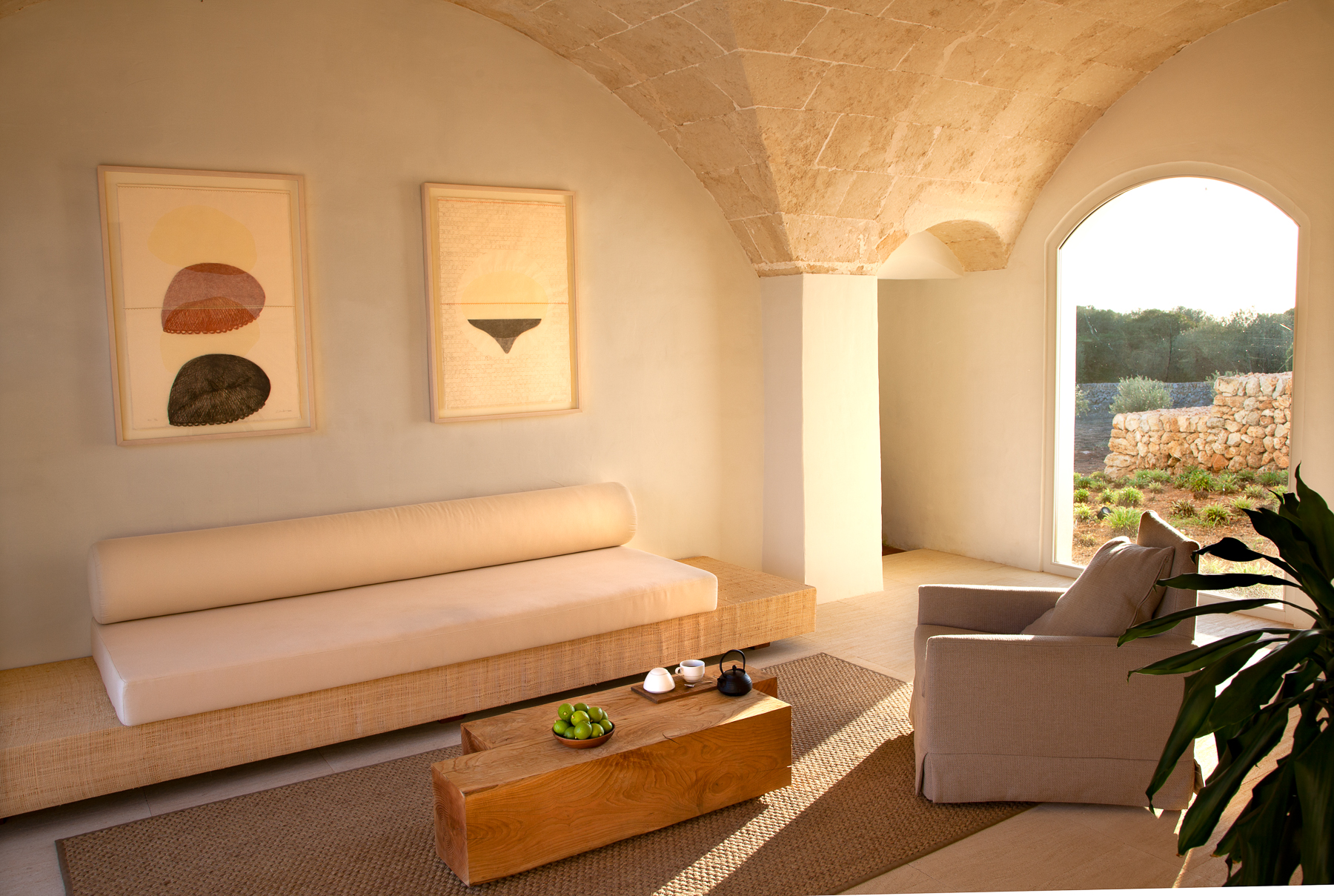 Living area at Hotel Torralbenc in Menorca