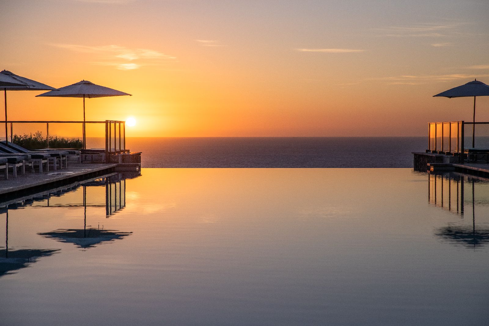 Balearic sunset from the pool at the Jumeirah Port Soller hotel in Mallorca
