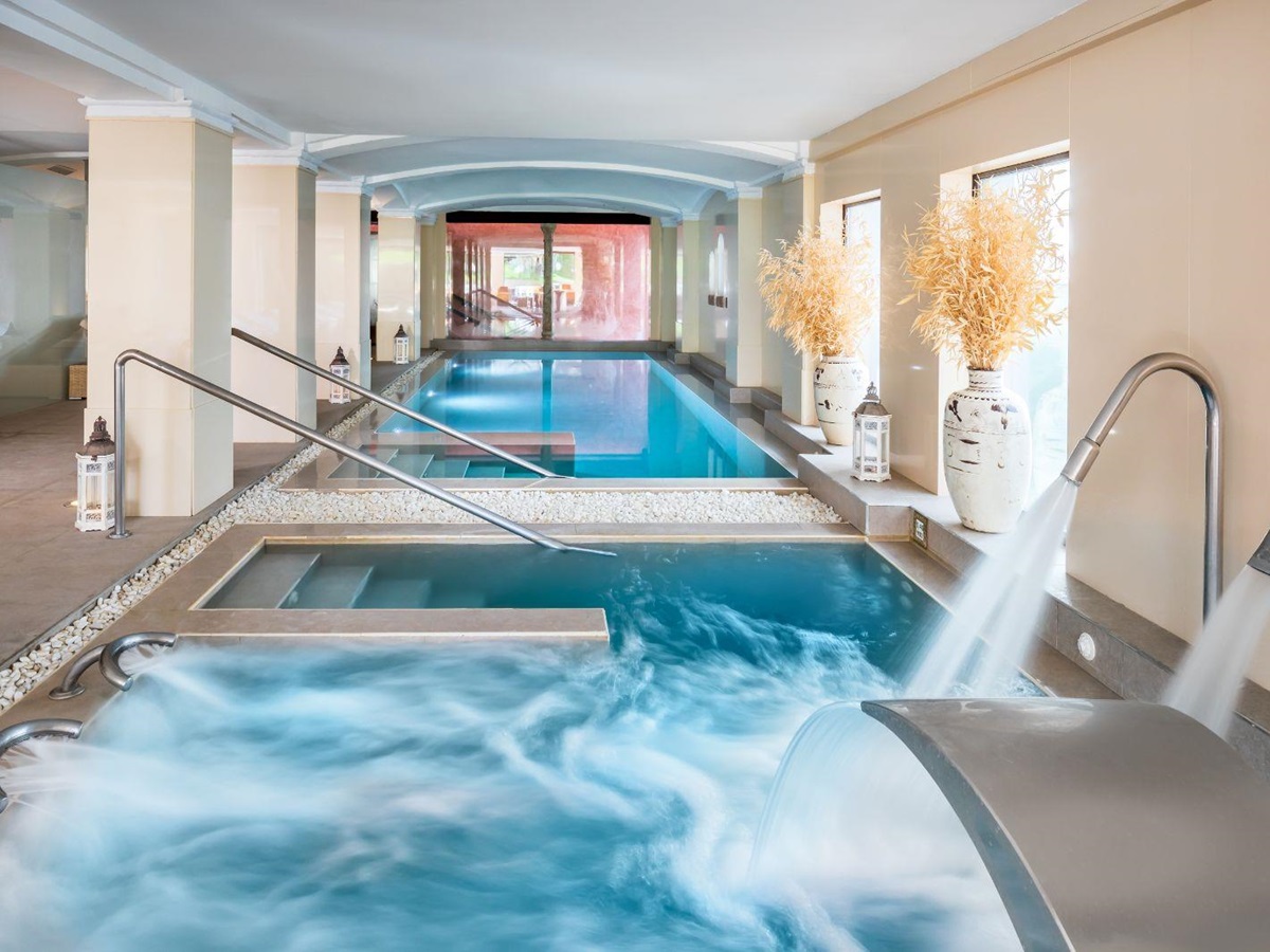 Newly renovated spa pool at luxury hotel La Bobadilla in Spain