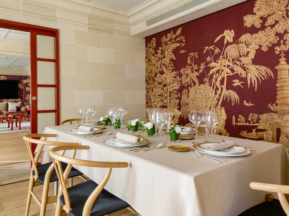 Dining room in the penthouse suite at the Majestic Hotel & Spa in Barcelona