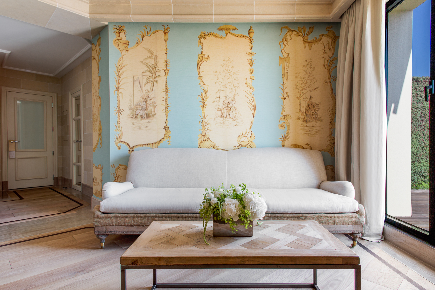 Living area in the penthouse suite at the Majestic Hotel & Spa in Barcelona