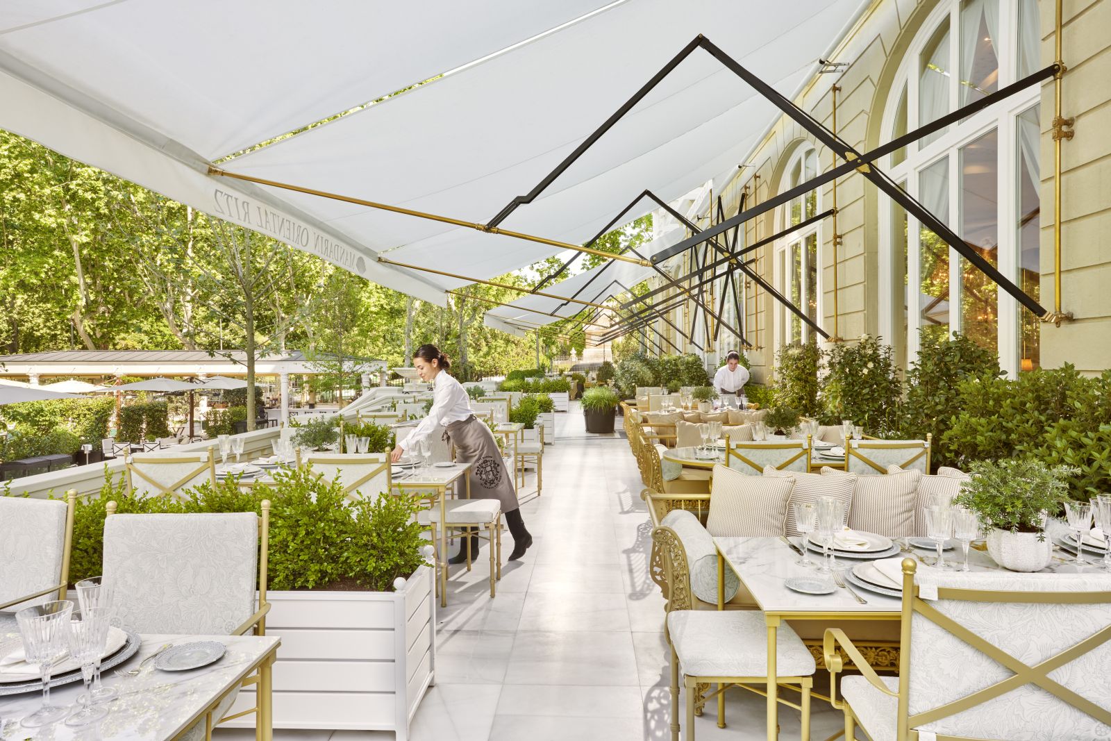 Terrace dining at the luxury hotel Mandarin Oriental Ritz Madrid