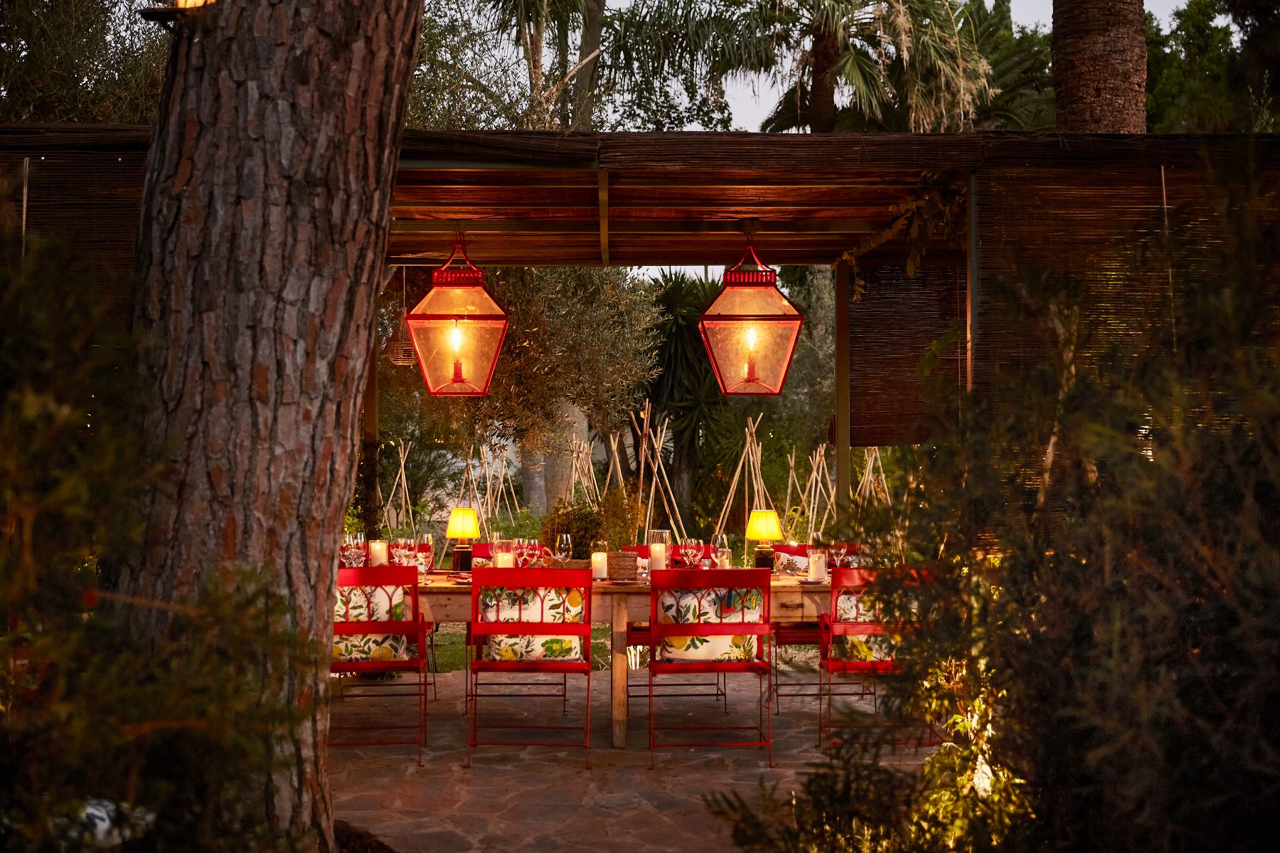 Alfresco dining at Marbella Club in Spain