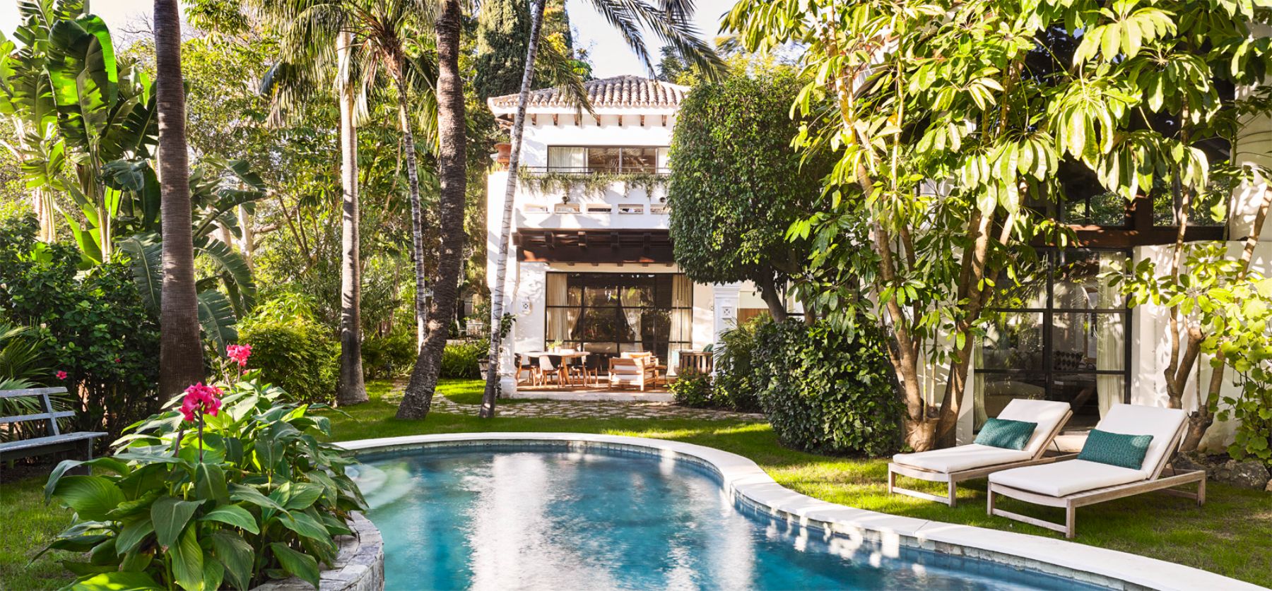 Outdoor pool at Marbella Club in Spain