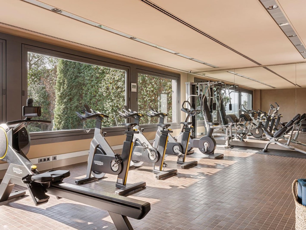Well-equipped gym at luxury hotel Mas de Torrent in Spain