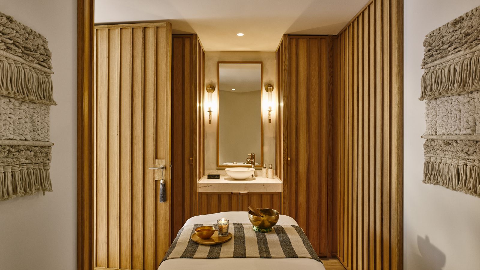 Rustic treatment room at the spa ofluxury hotel Nobu Ibiza