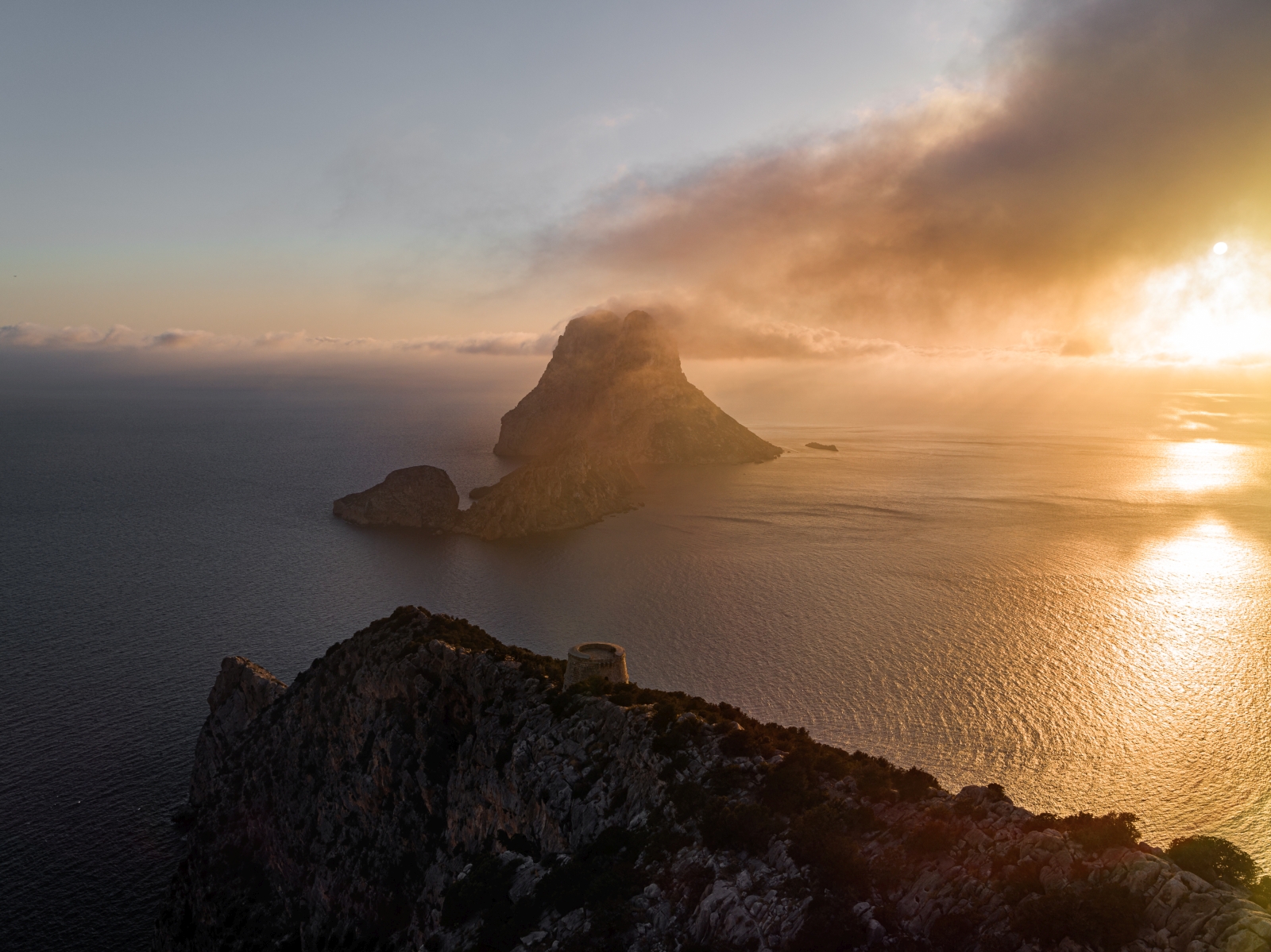Destination shot of mountains of Ibiza