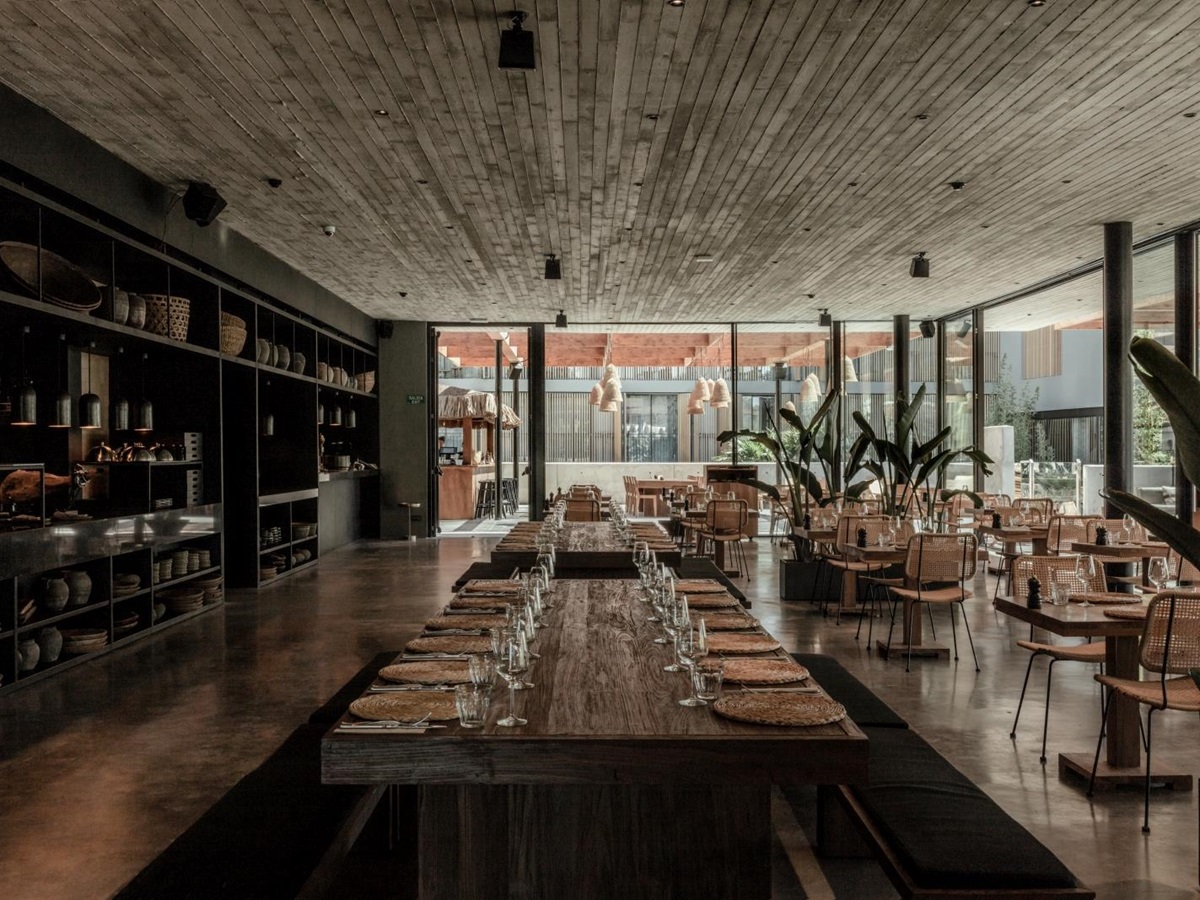 Dining on private or communal tables at luxury resort OKU Ibiza