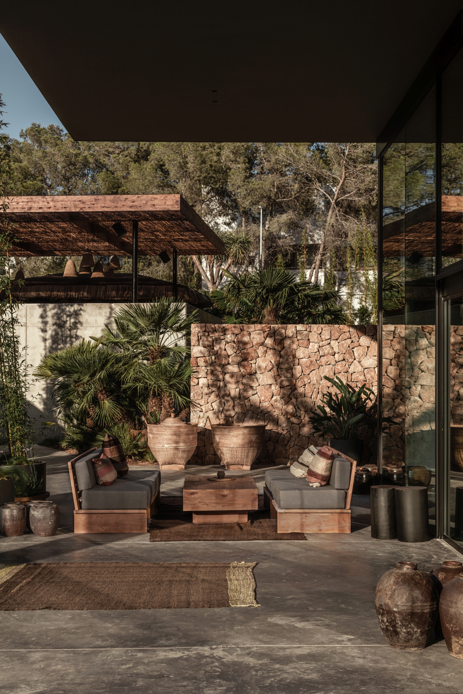 Casual outdoor dining at luxury resort OKU Ibiza