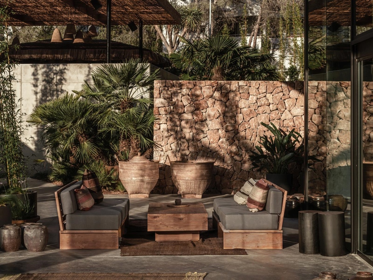 Casual outdoor dining at luxury resort OKU Ibiza