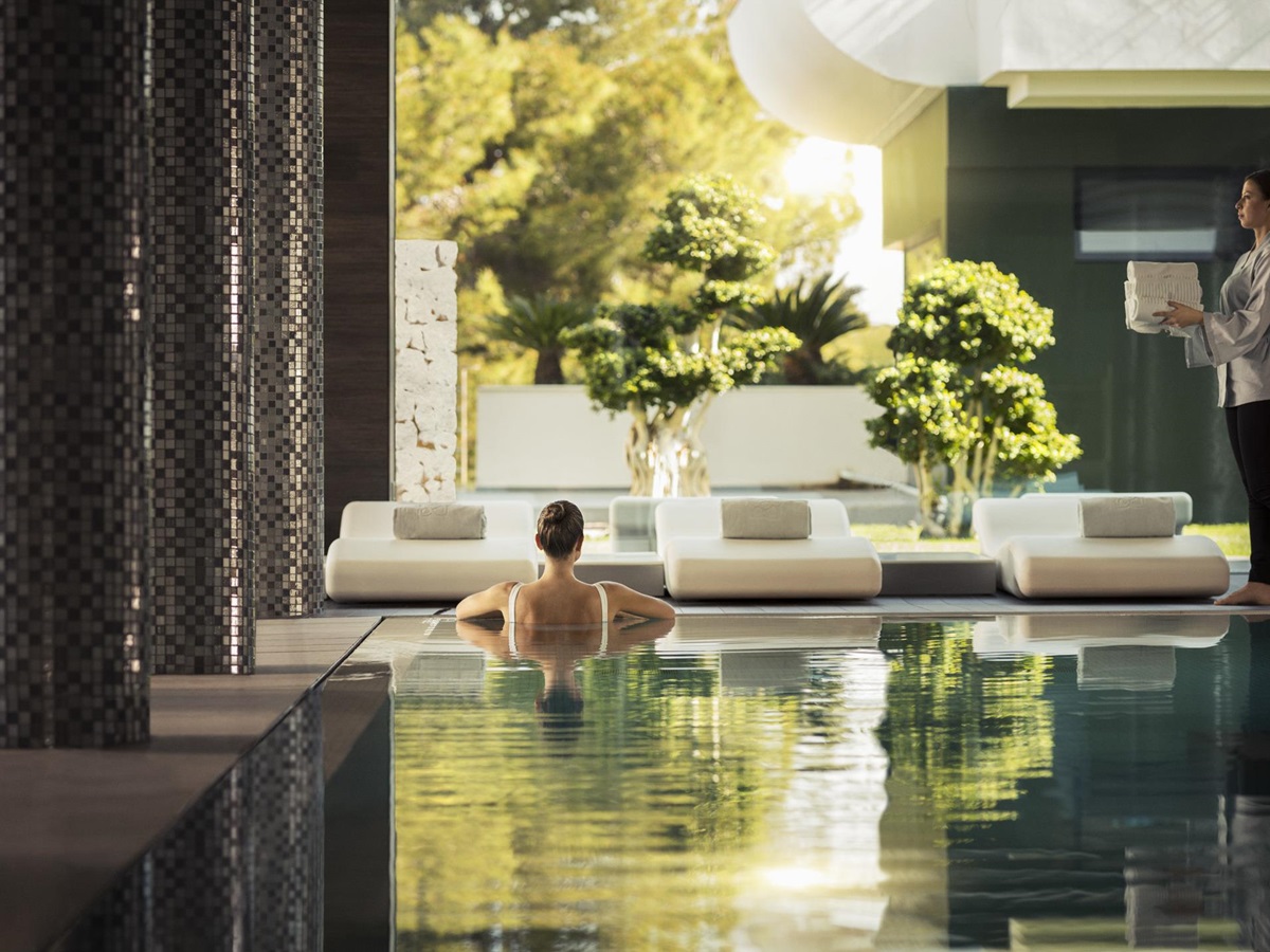 Covered swimming pool in SHA Wellness, Spain