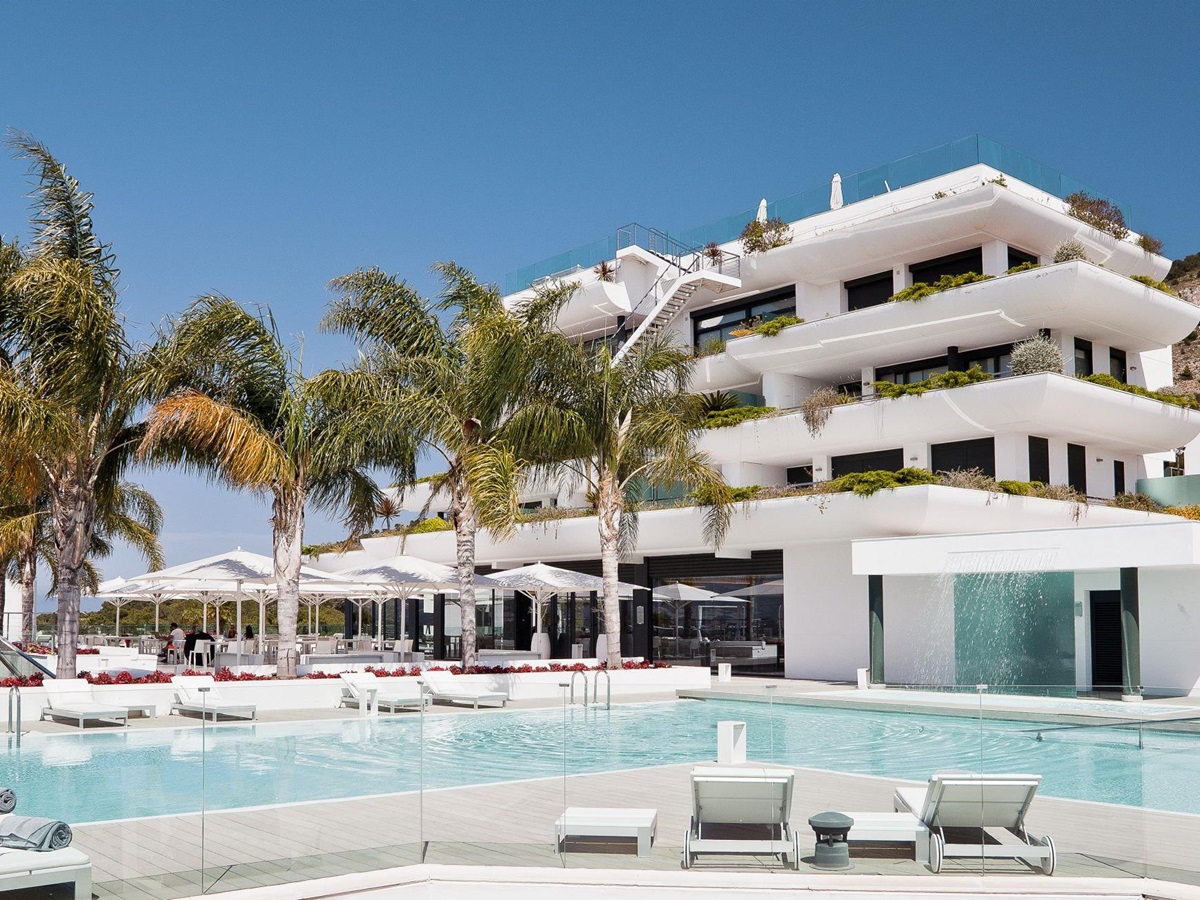 The swimming pool and facade of SHA Wellness, Spain