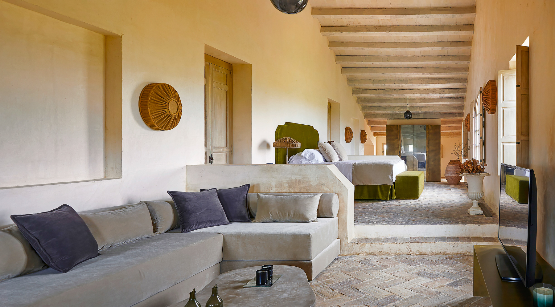 Guest bedroom at Son Vell luxury hotel in Menorca