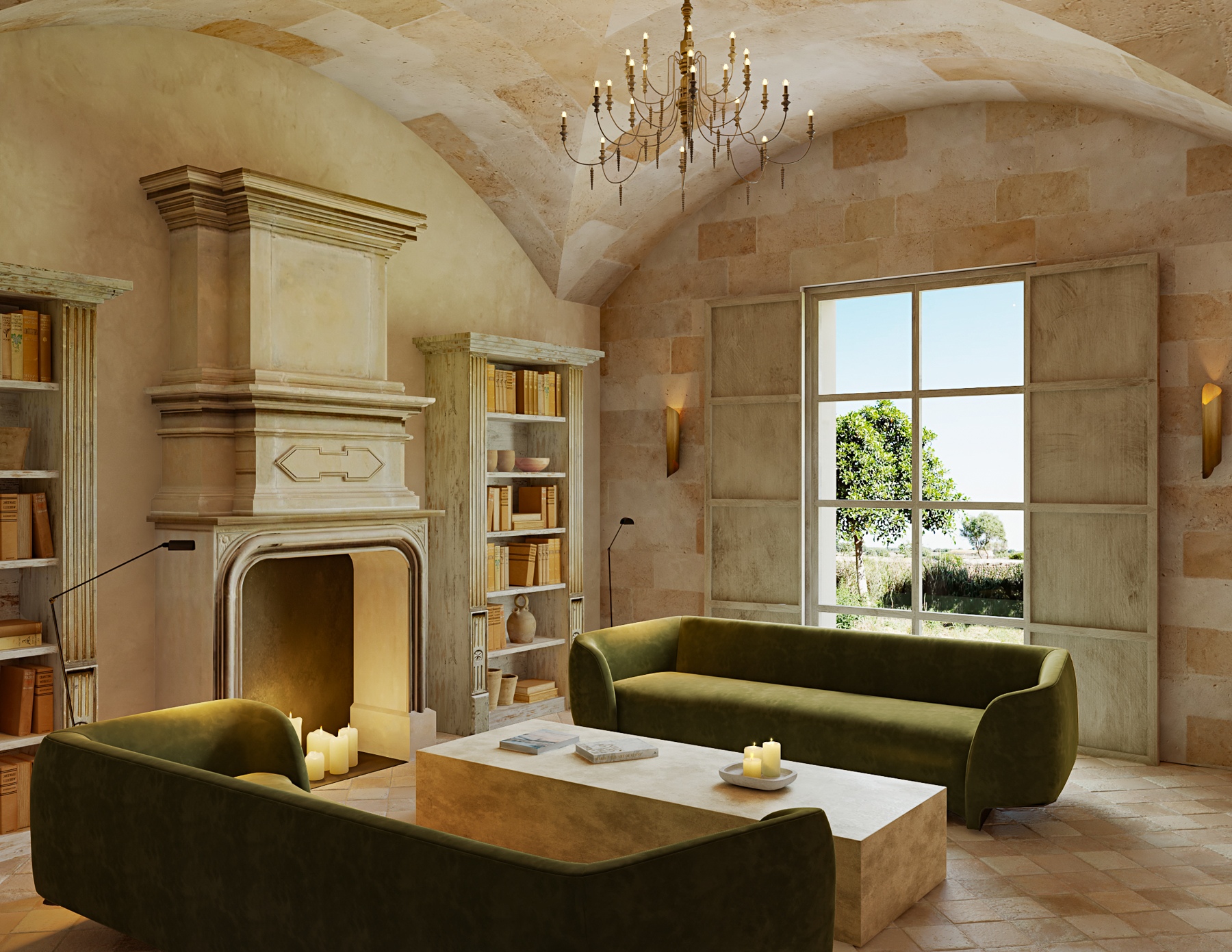Interior lounge area at Son Vell luxury hotel in Menorca