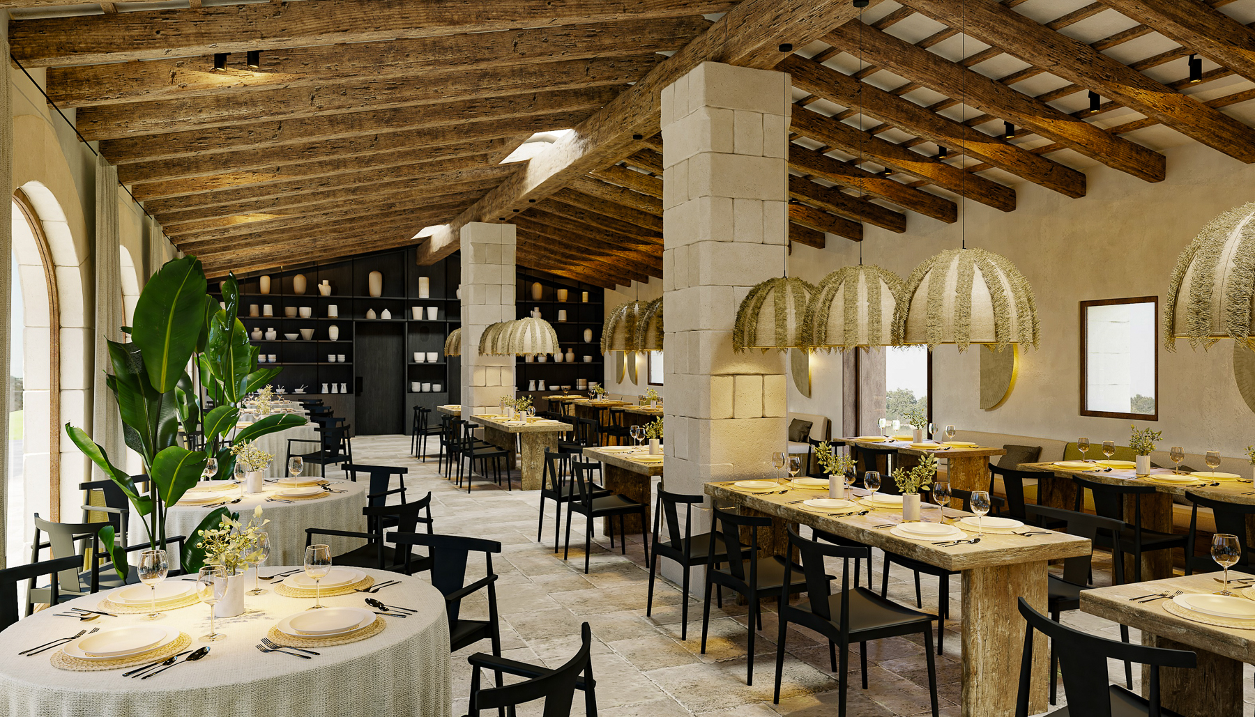 Restaurant at Son Vell luxury hotel in Menorca