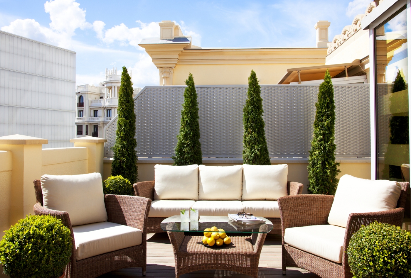 Outdoor terrace at URSO Hotel and Spa Madrid Spain