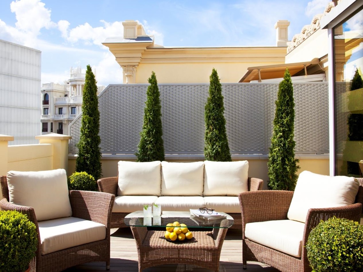 Outdoor terrace at URSO Hotel and Spa Madrid Spain