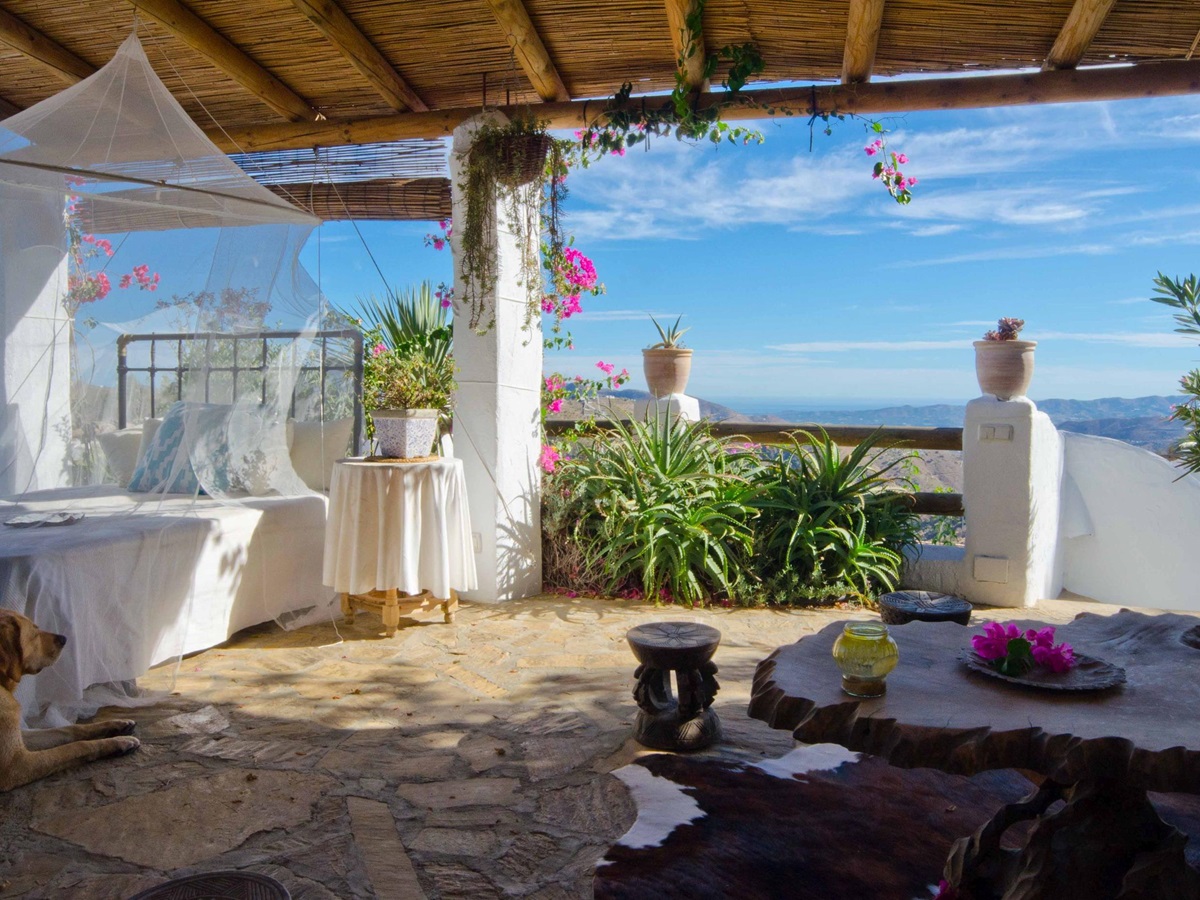 The covered terrace of El Refugio, Andalucia