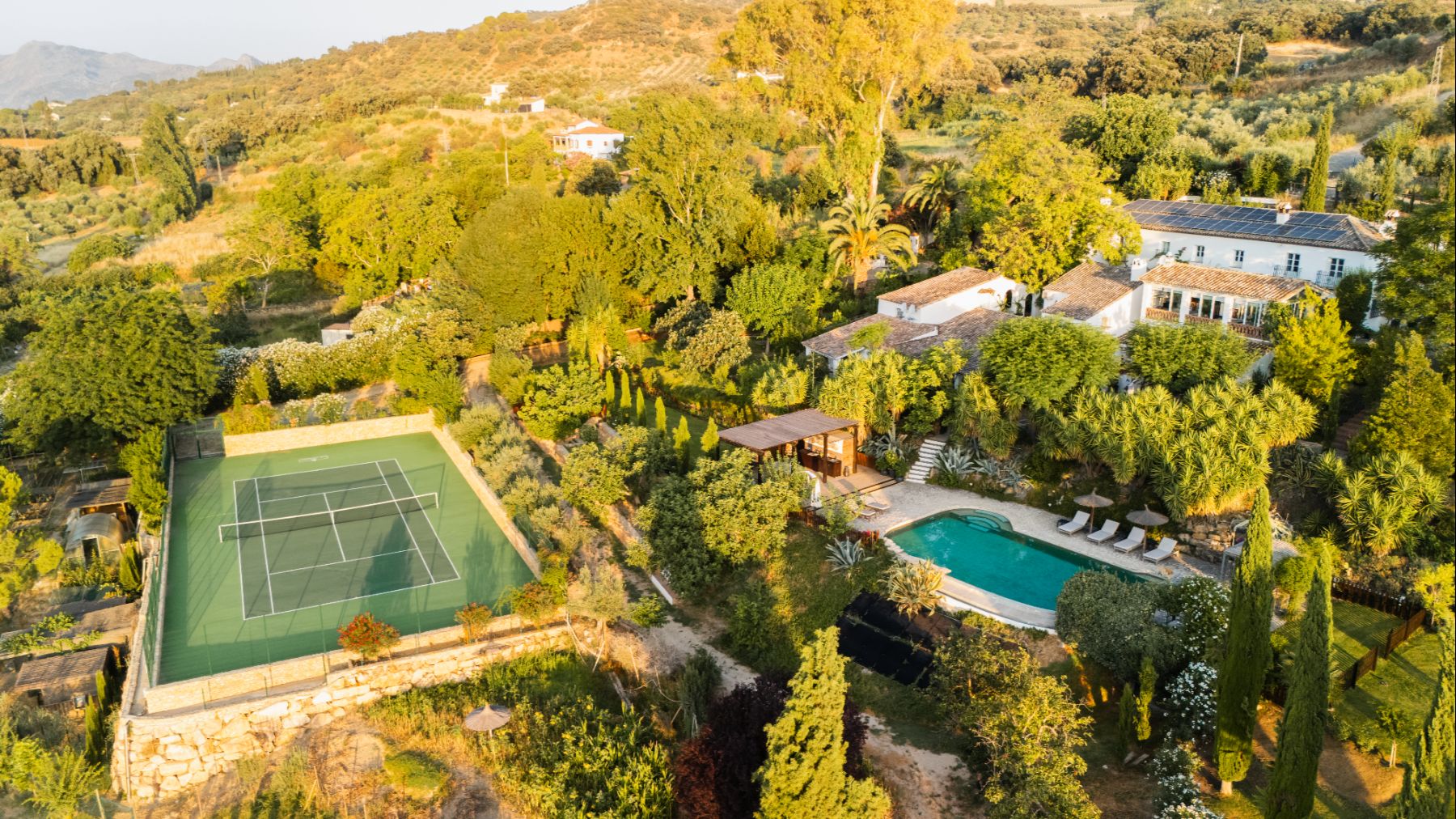 Aerial view of Finca Flores, Andalucia