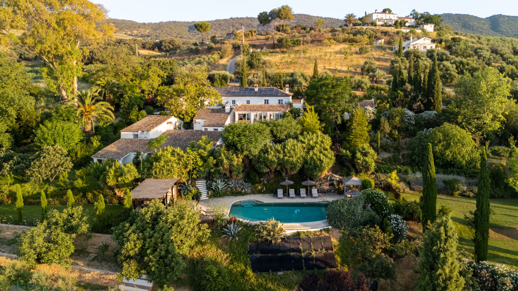Aerial view of Finca Flores, Andalucia
