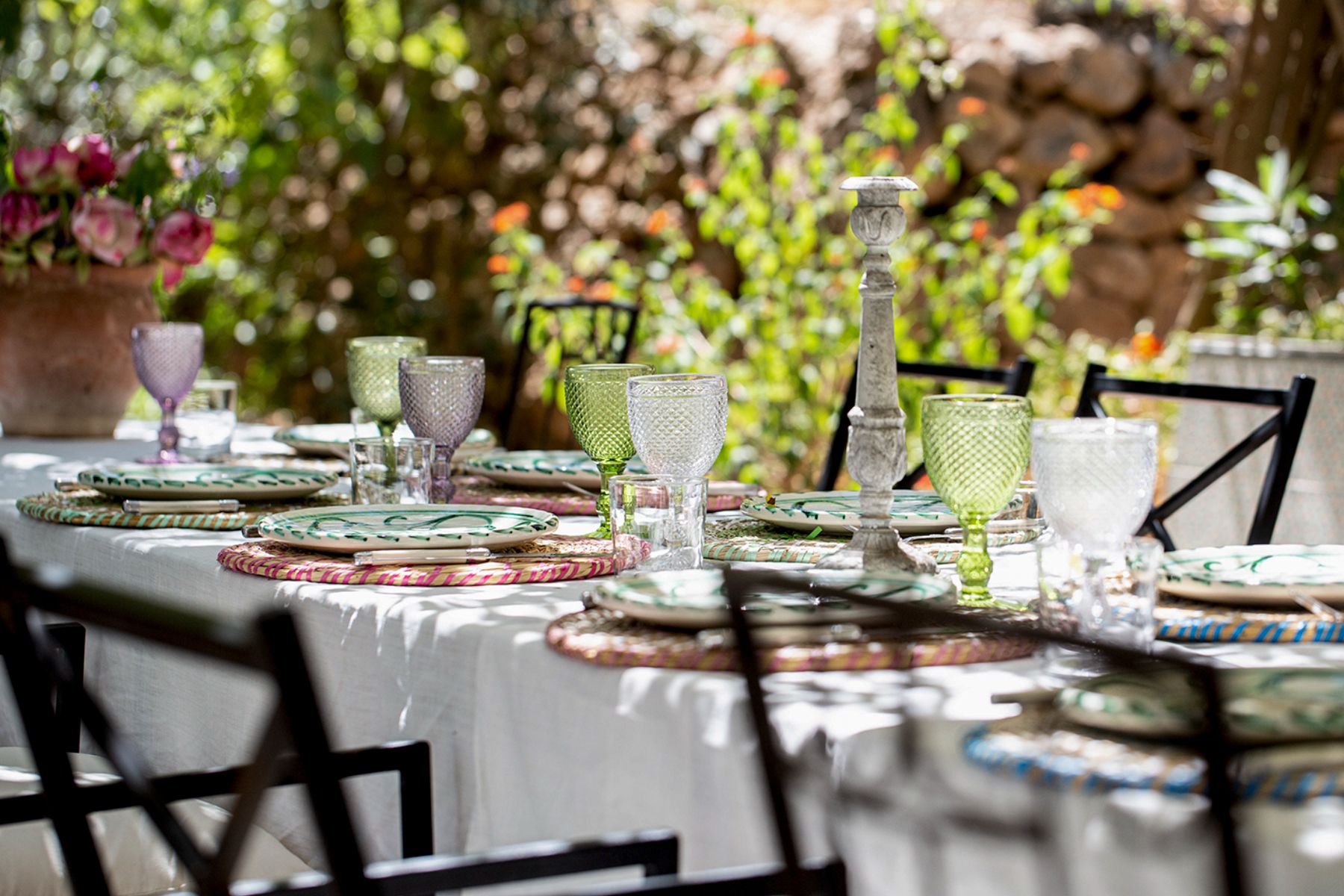 Outdoor dining at Finca Jardin Bonito, Andalucia