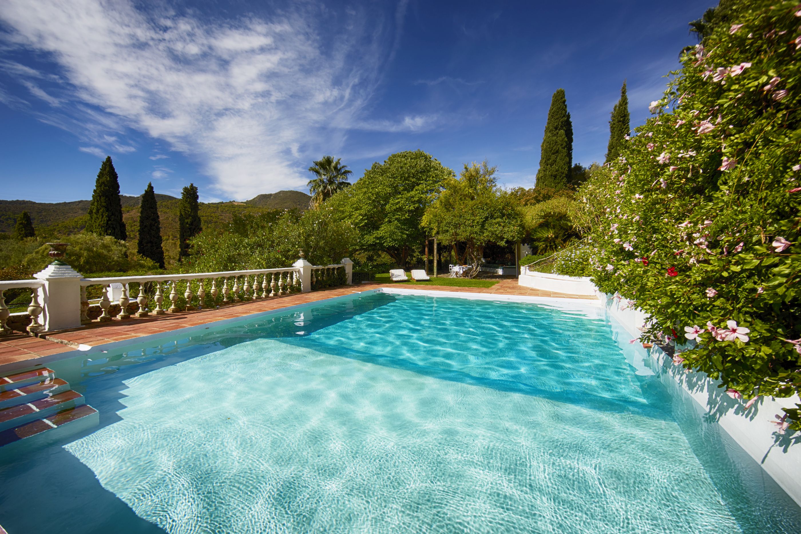 The swimming pool of Tramores Estate, Andalucia