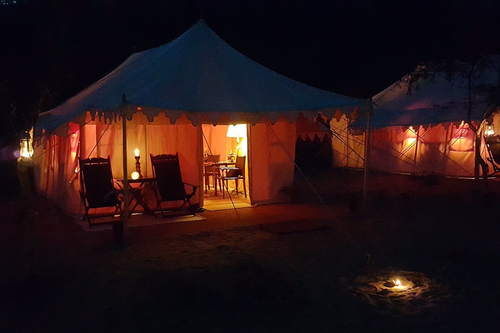 Mobile tented camp stay during riding in Andalucia in Spain