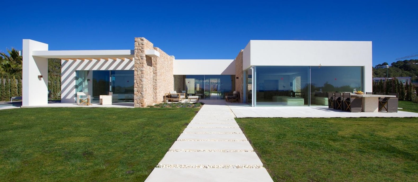Exterior view of Cala Comte villa in Ibiza