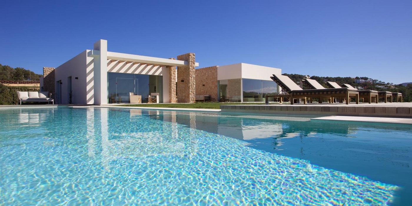 Pool at Cala Comte villa in Ibiza
