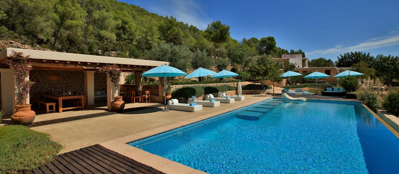 the swimming pool at the villa