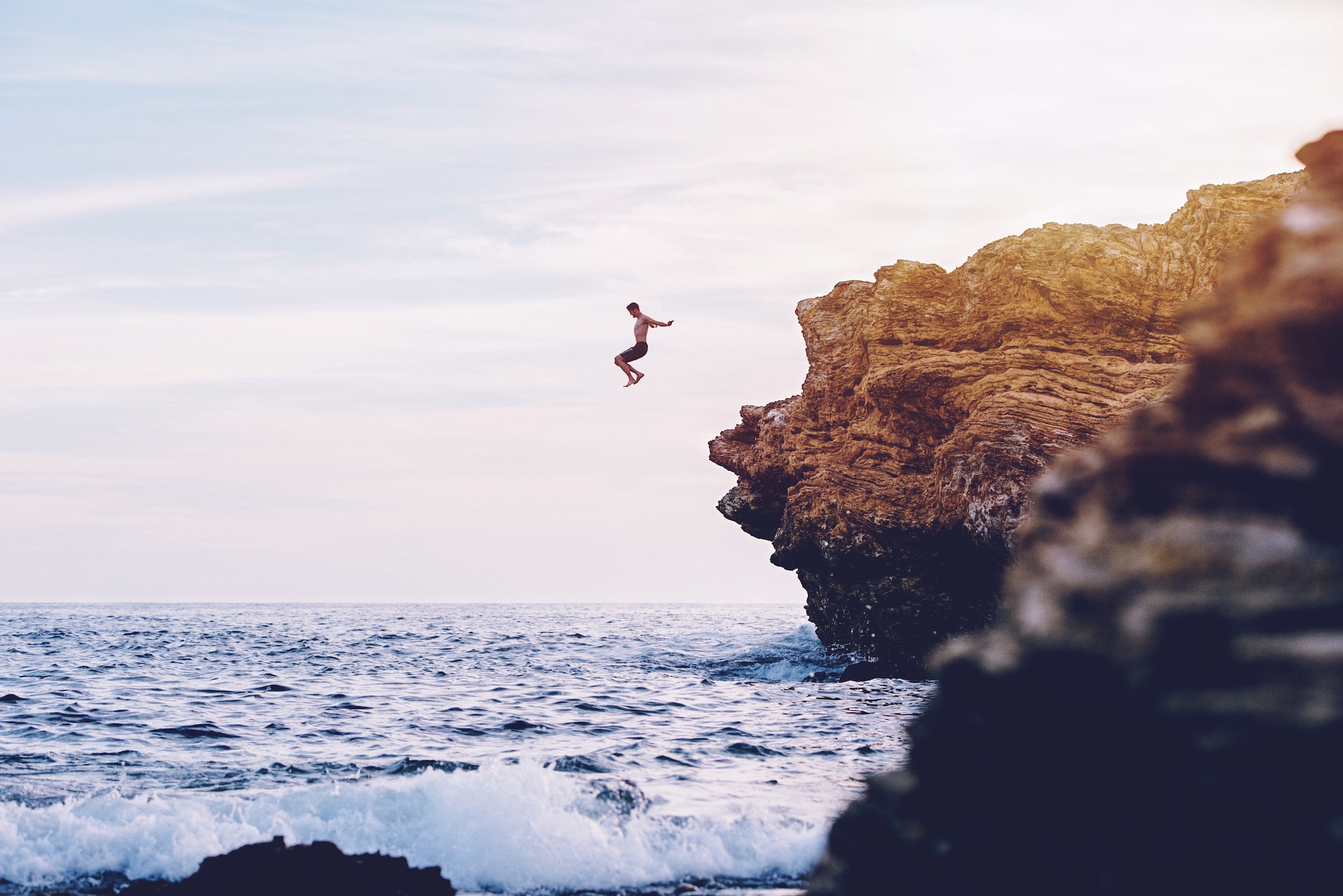 Cliff jumping in Ibiza