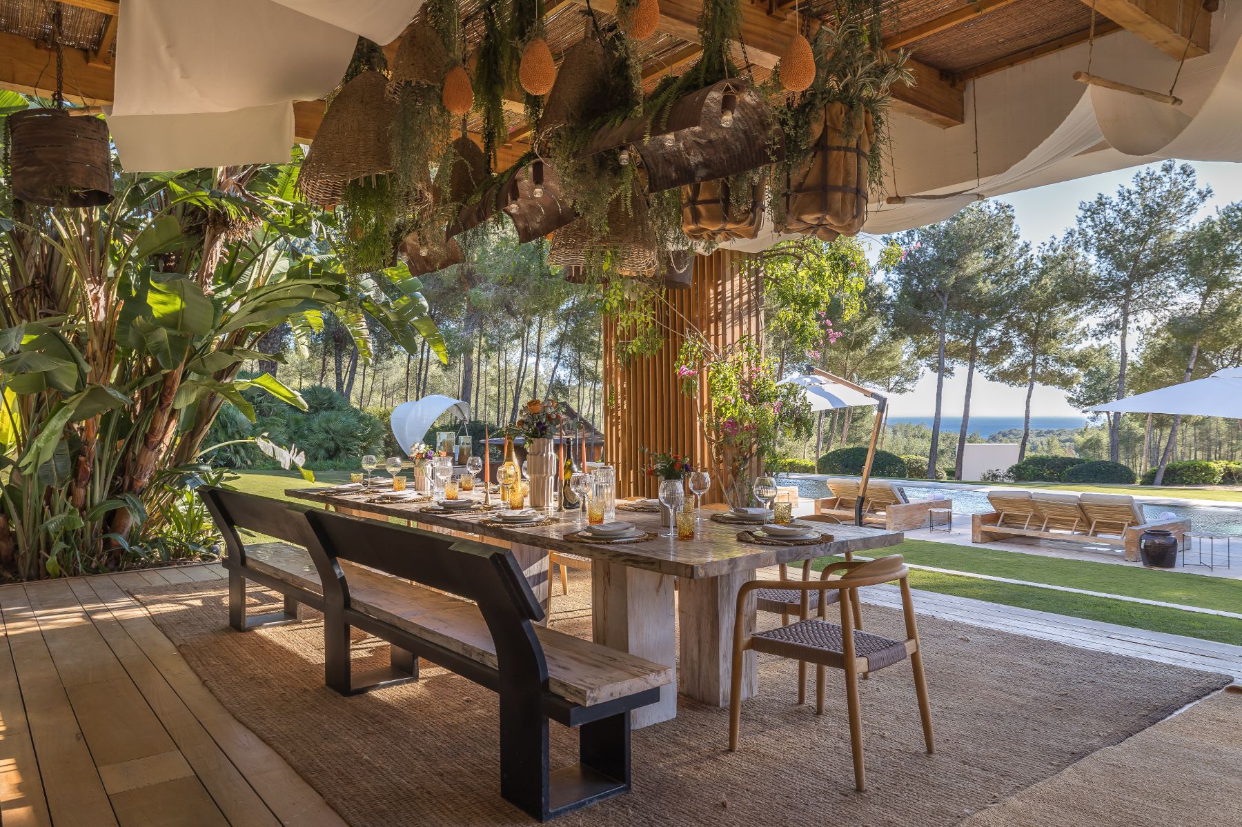 Dining terrace at Villa Xi, Ibiza