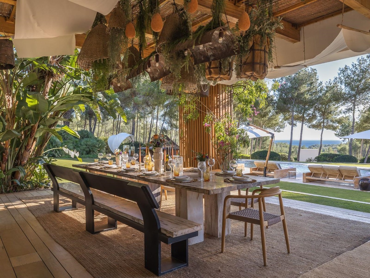 Dining terrace at Villa Xi, Ibiza