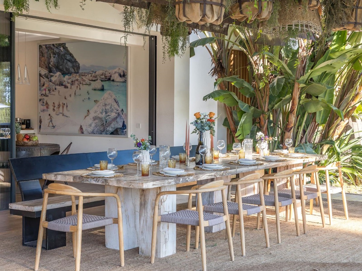 Outdoor dining terrace at Villa Xi, Ibiza