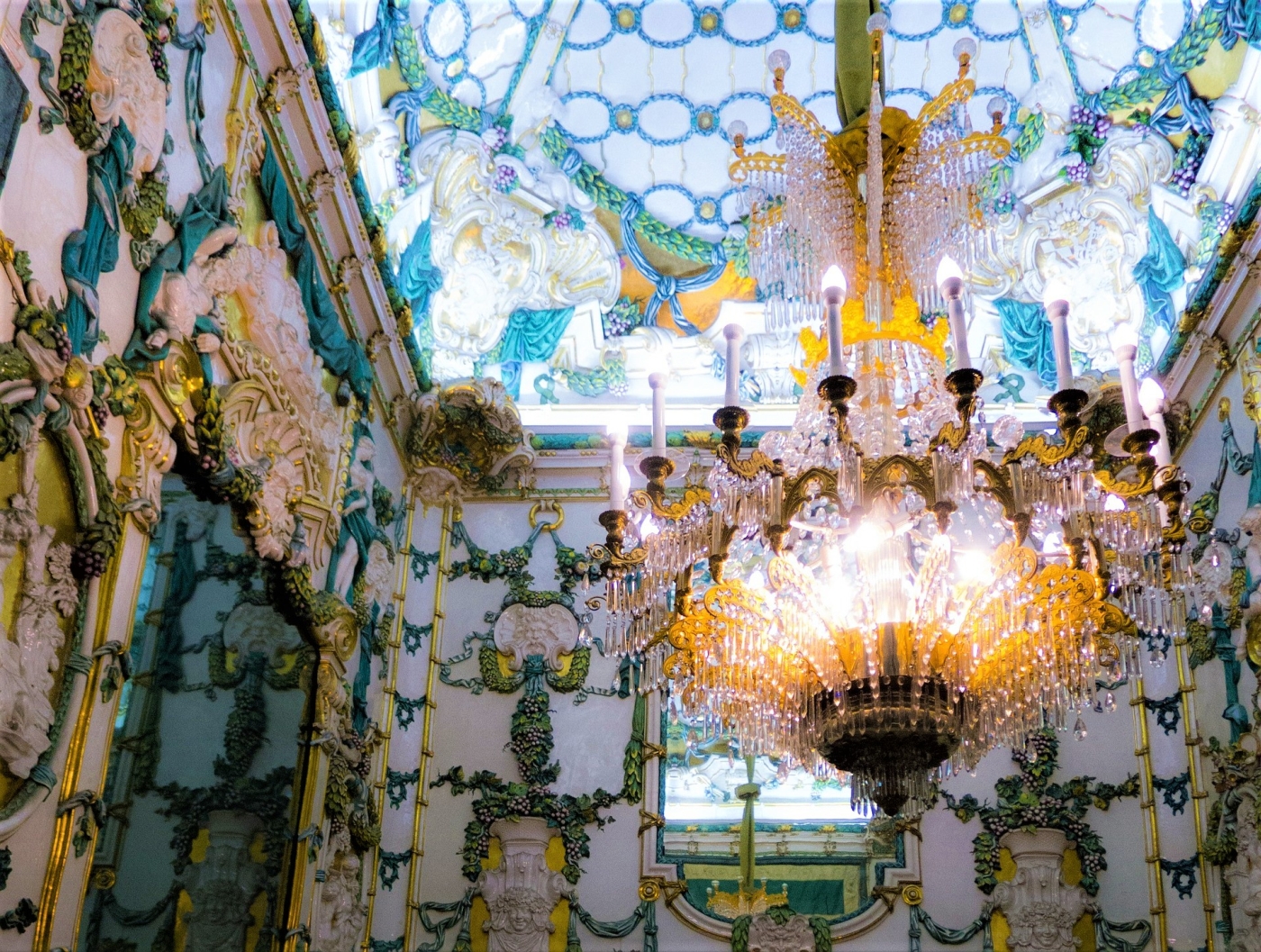 Ornate room at Royal Palace in Madrid, Spain