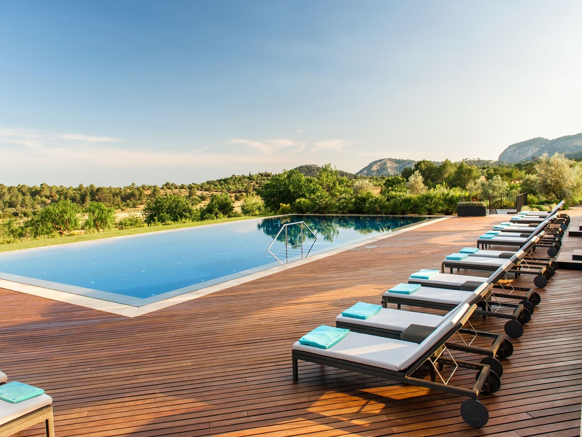 Swimming pool of Castell son Claret, Mallorca