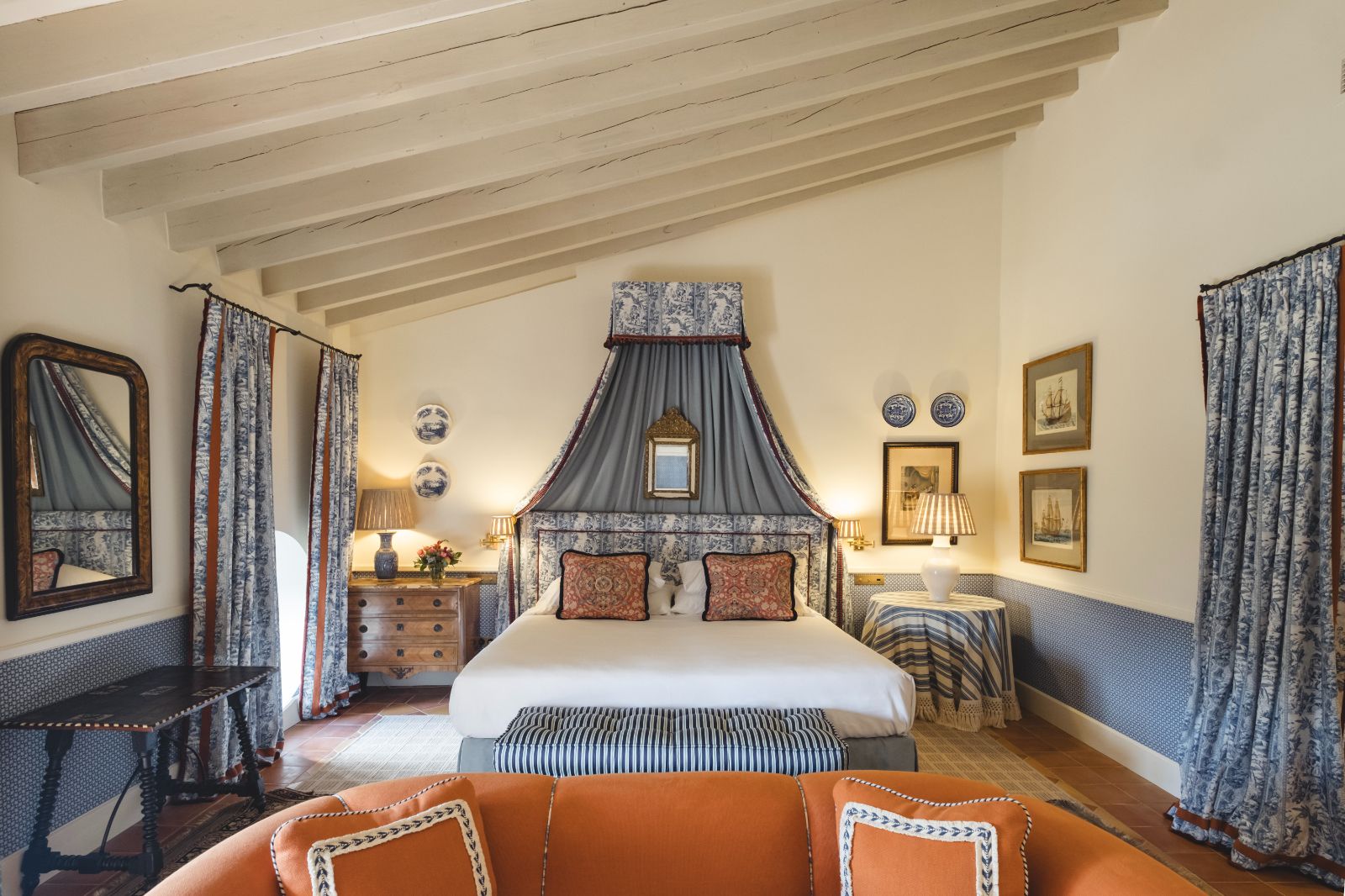 Galilea Studio bedroom at Son Net in the Puigpunyent region of Mallorca, Spain