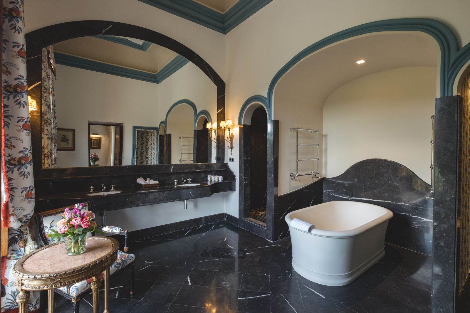 Guest suite bathroom at Son Net in the Puigpunyent region of Mallorca, Spain
